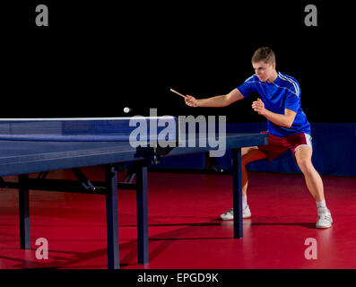 Young table tennis player isolated Stock Photo