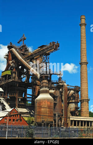 rusty old iron industrial building Stock Photo