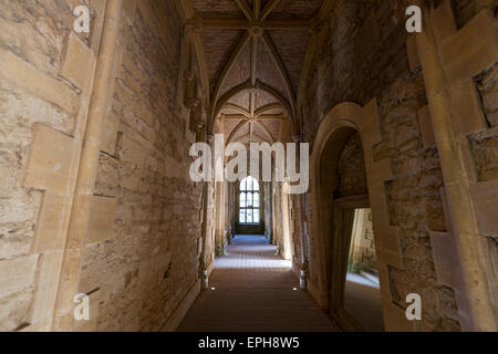 Interior corridor of Woodchester mansion, Gloucestershire, England Stock Photo