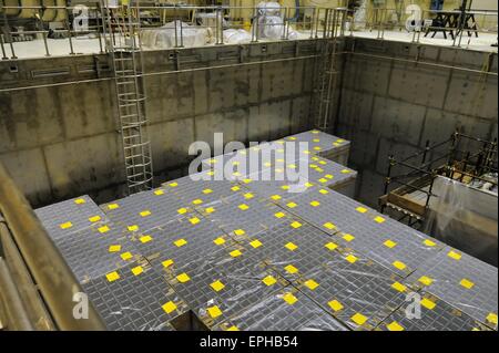 Caorso nuclear power station (Italy), in the process of deactivation, pools for collection of nuclear fuel Stock Photo
