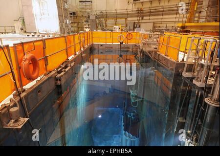 Caorso nuclear power station (Italy), in the process of deactivation, pools for collection of nuclear fuel Stock Photo