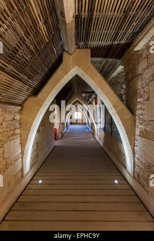 The attic corridor at Woodchester mansion, Gloucestershire, England Stock Photo