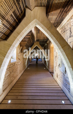 The attic corridor at Woodchester mansion, Gloucestershire, England Stock Photo