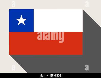 Chile flag in flat web design style. Stock Photo