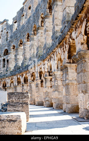 Beautiful view of famous ancient Colosseum in Pula,Croatia Stock Photo