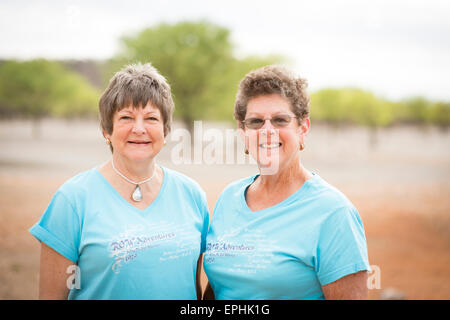 Africa, Namibia. Couple posing for photo. Stock Photo