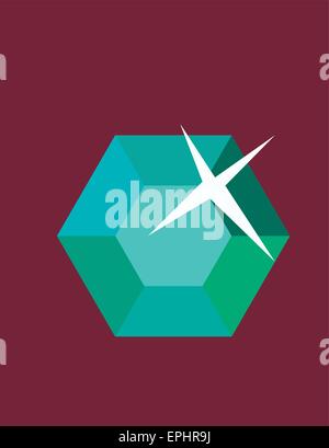 Vector Illustration. Shiny diamond ring isolated over dark red background. Stock Vector