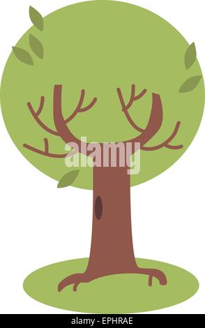 Vector illustration of a tree, isolated over white background. Nature concept. Stock Vector