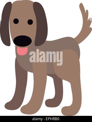 Vector illustration of a dog over white background Stock Vector