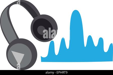 Vector illustration. Headphones isolated over white background. Stock Vector