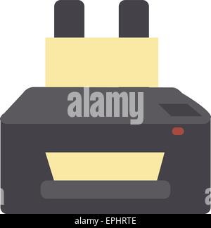 Vector illustration of a printer, isolated over white background. Stock Vector