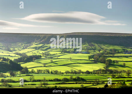 Lenticular Clouds over Danby Rigg, The North Yorkshire Moors, May 2015 Stock Photo