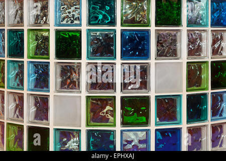 Glass block wall Stock Photo