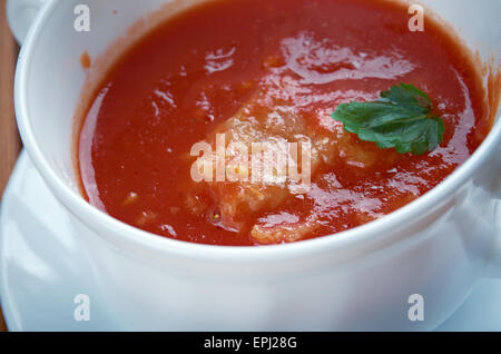 Halaszle Hungarian Fishermans Soup Or Fish Stew With Carp Bell Peppers Paprika And Sour Cream Stock Photo Alamy