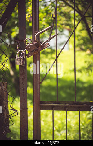 Lock on the gate Stock Photo