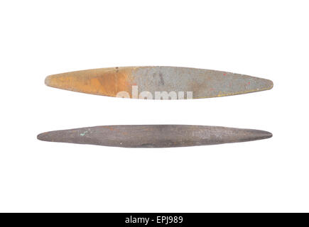 Sharpening stones on white Stock Photo