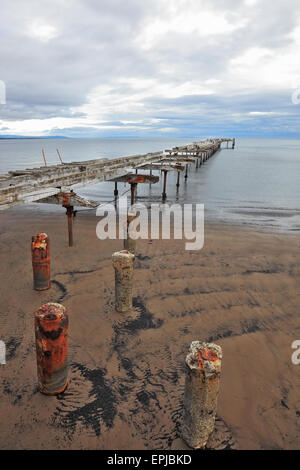 Collapsed on a wooden platform Stock Photo