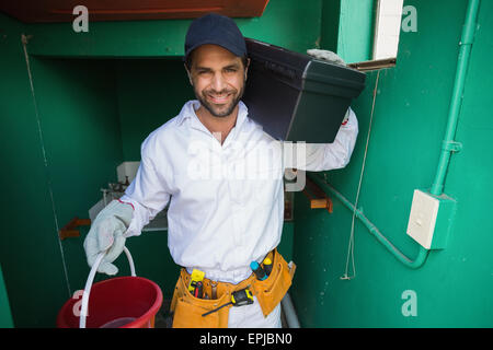 Construction worker smiling at camera Stock Photo