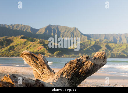 Hanalei Bay on island of Kauai Stock Photo