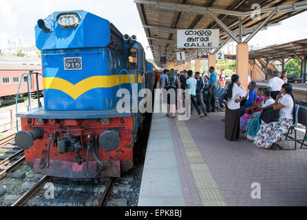 Platform and train railway station, Galle , Sri Lanka, Asia Stock Photo