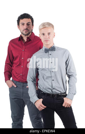 Two young men in shirts Stock Photo