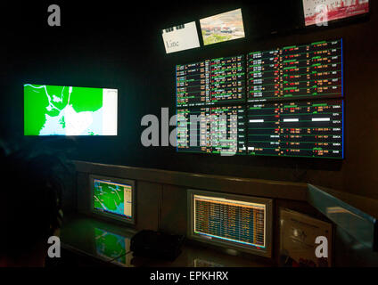 Panama, Province Of Panama, Panama City, Control Room At Miraflores Locks Stock Photo