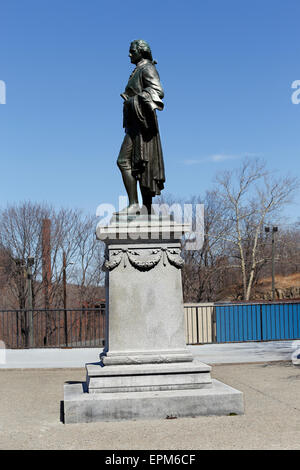 Statue of Alexander Hamilton overlooking Great Falls Park Paterson New Jersey Stock Photo