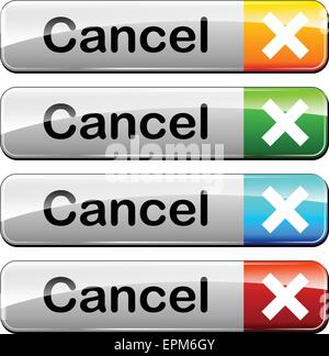 illustration of four cancel design web buttons Stock Vector