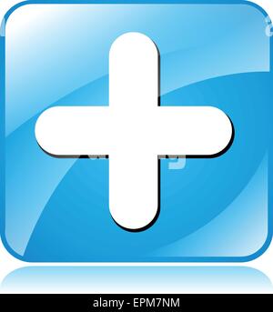 add or plus square button icon sign symbol. web or app button. Stock ...