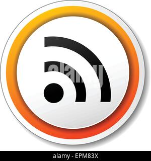 illustration of white and orange icon for wifi Stock Vector