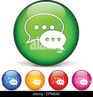 illustration of five circle icons for speech Stock Vector