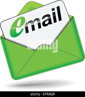 illustration of email green envelope design icon Stock Vector