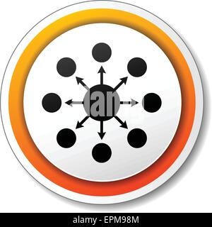 illustration of orange design icon for seo Stock Vector