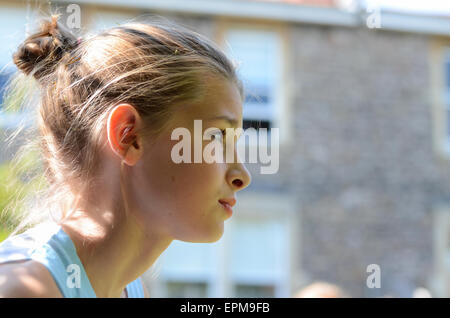 Portrait of a teenage girl, shot outdoors in natural light Stock Photo