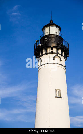 The Au Sable Lighthouse in Pictured Rocks National Lakeshore on the coast of Lake Superior in Michigan's Upper Peninsula Stock Photo