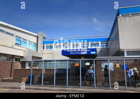 Entrance to outpatients department of St Richards Hospital at Chichester Stock Photo