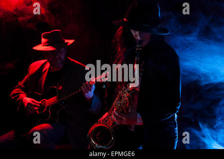 Saxophone and Guitar Stock Photo