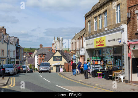 High Street in Denbigh, Denbighshire, Wales, UK Stock Photo
