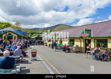 The station for the Snowdon Mountain Railway in Llanberis, Snowdonia, Gwynedd, Wales, UK Stock Photo