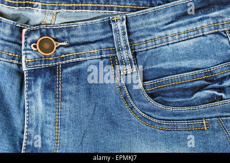 Zipper detail and the front pocket of pants in jeans for men light ...