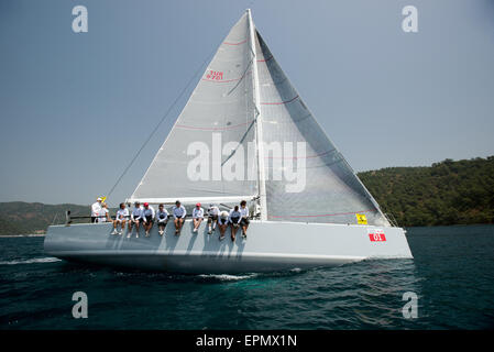 Sailing race in Göcek Fethiye Turkey Stock Photo