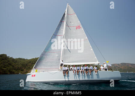 Sailing race in Göcek Fethiye Turkey Stock Photo