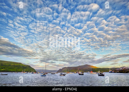 view on Portree bay, Isle of Skye, Scotland Stock Photo