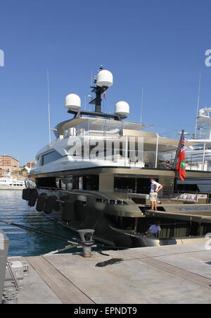 Luxury Mallorca - Superyacht / Motor Yacht 'Trident' ( 65 mtr Feadship) - in Philippe Starck designed superyacht marina Stock Photo