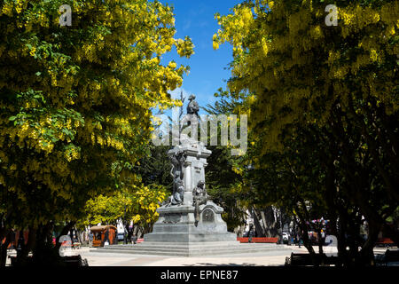 Hernando de Magallanes monument. Plaza de Armas. Punta Arenas. Chile Stock Photo