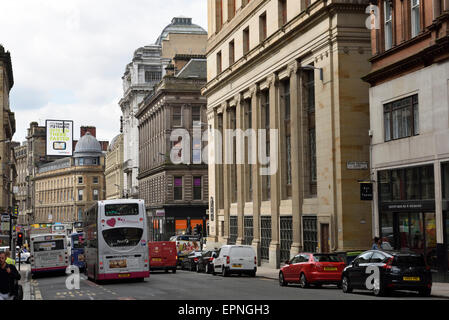 Bank of Scotland and Renfield Street downtown Glasgow Scotland UK Stock Photo