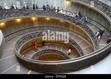 Bramante Staircase. Vatican Museums. Designed by Giuseppe Momo, 1932, inspired by spiral staircase designed by Bramante. Stock Photo