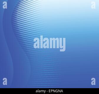 Abstract waves dots pattern halftone blue gradient background and ...