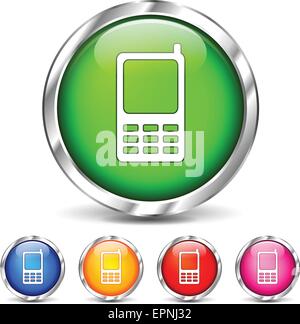 Mobile phone icons with reflection Stock Vector Image & Art - Alamy