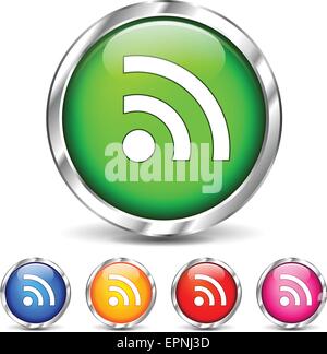 illustration of wifi icons set on white background Stock Vector